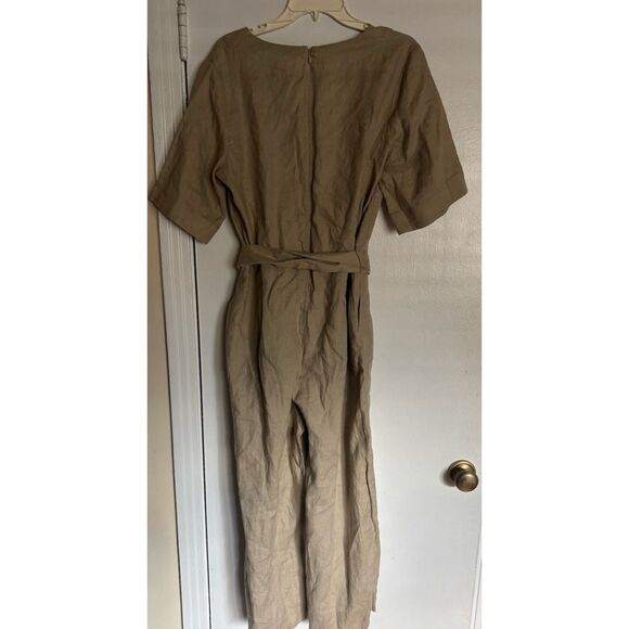 EVERLANE The Wrap Jumpsuit in Linen Trench Coat Khaki Size 6 / NWT - Picture 13 of 13